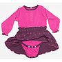 Organic Pink And Purple Long Sleeve Onesie Dress, thumbnail 1 of 1
