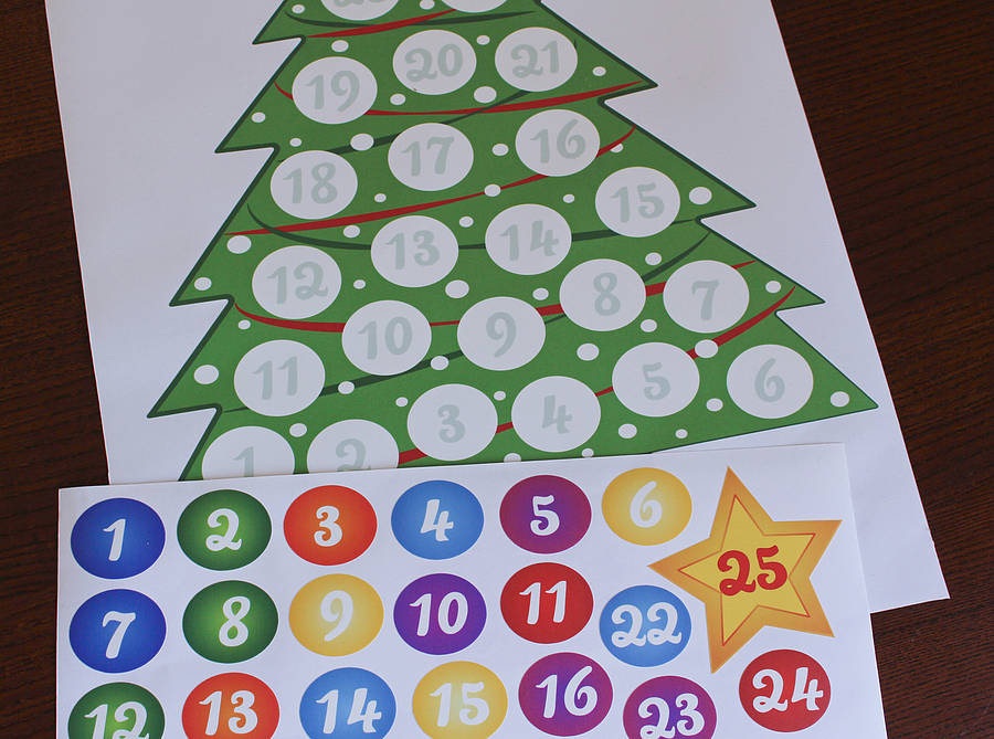 personalised advent calendar wall sticker set by chickp