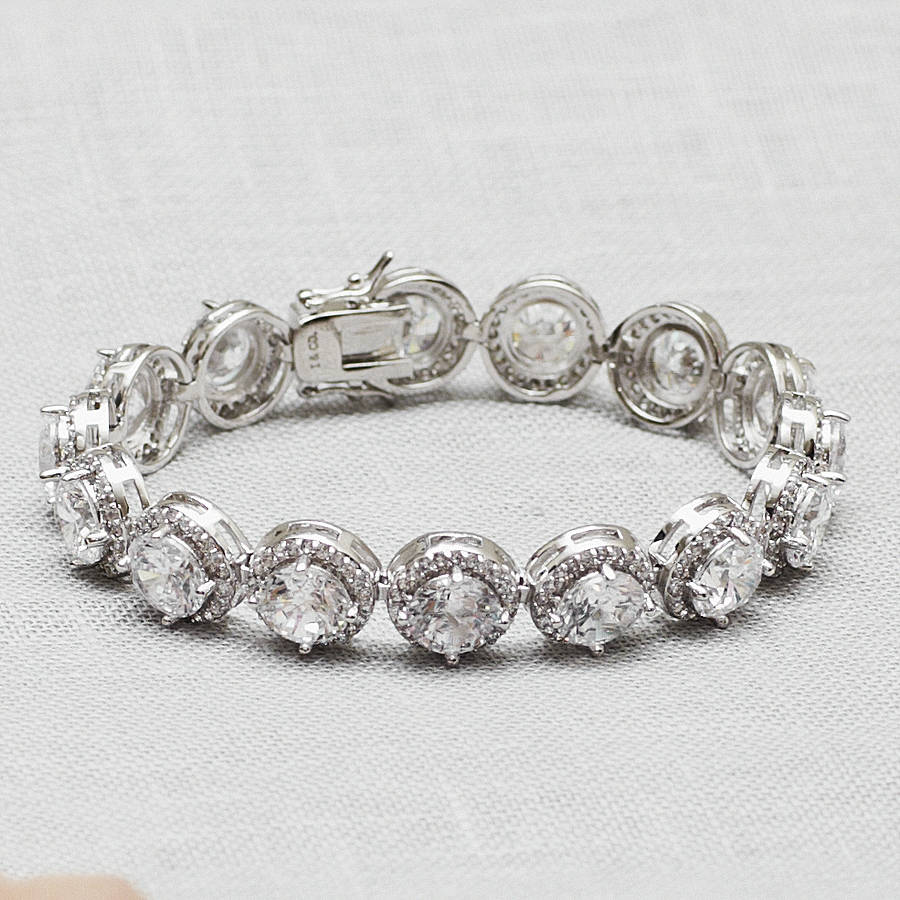 vintage style round crystal bracelet by queens & bowl ...