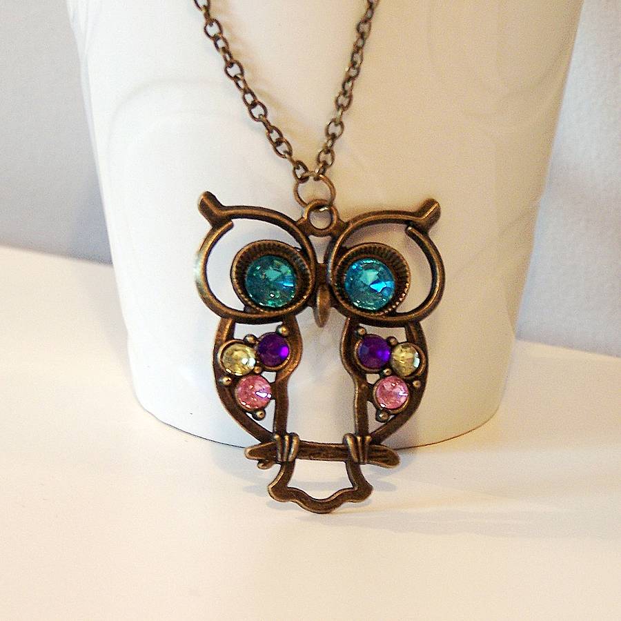 'Perched Owl' Necklace By Lucky Roo