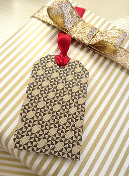 Pack Of Eight Gold Christmas Gift Tags, 7 of 8