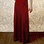 1940s Style Maxi Dress In Deep Red Silk Velvet, thumbnail 4 of 7