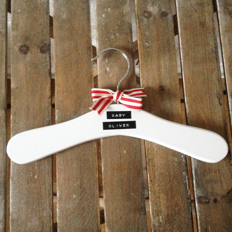 Personalised Wooden Baby Clothes Hanger By Jodie Gaul Personalised Wooden Baby Clothes Hanger