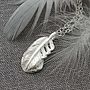 Sterling Silver Feather Necklace, thumbnail 2 of 5