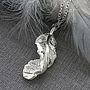 Sterling Silver Furl Feather Necklace, thumbnail 3 of 9