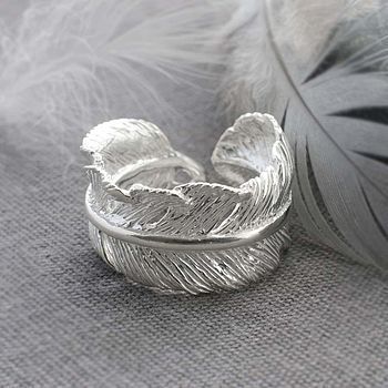 Sterling Silver Furl Feather Necklace, 6 of 9