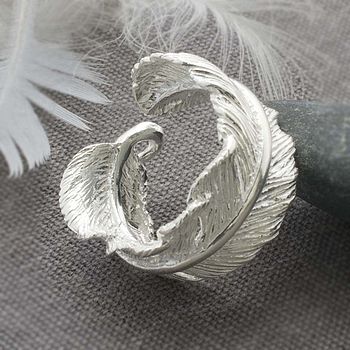 Sterling Silver Furl Feather Necklace, 7 of 9