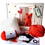 Red Teddy Bear Knitting Kit, thumbnail 2 of 2