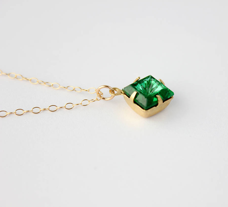 Emerald Green Pendant Necklace By Ilona Maria Jewellery