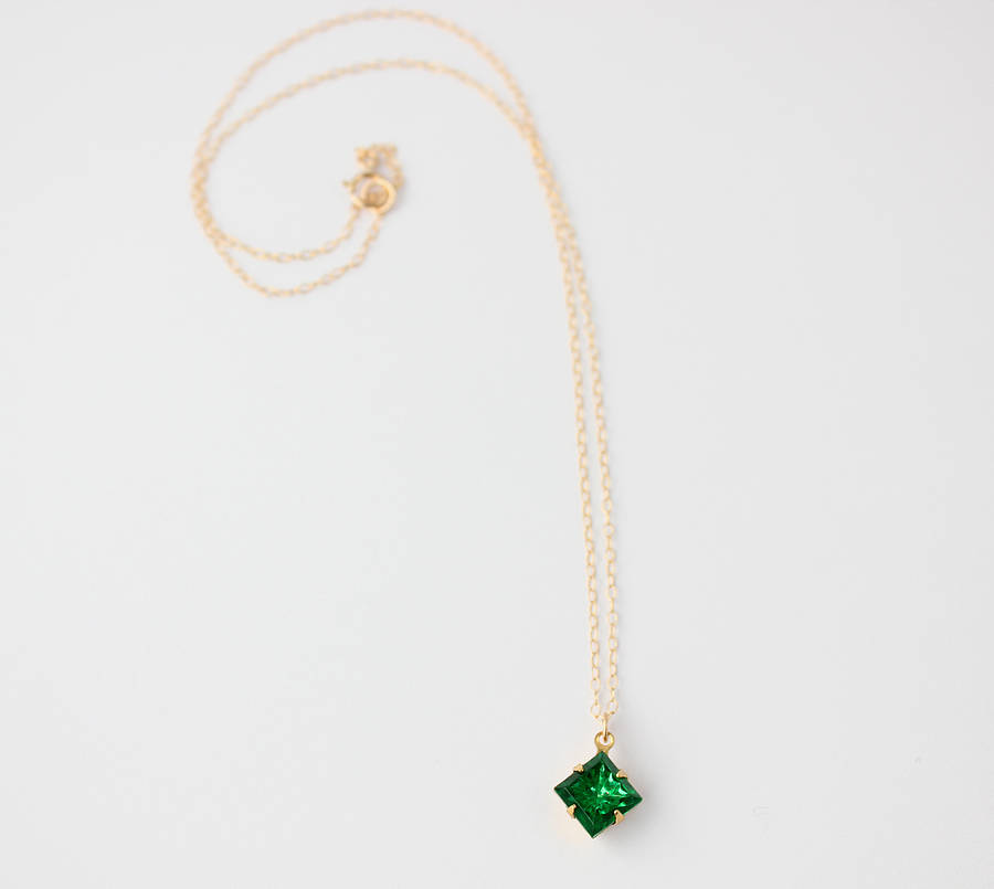 Emerald Green Pendant Necklace By Ilona Maria Jewellery