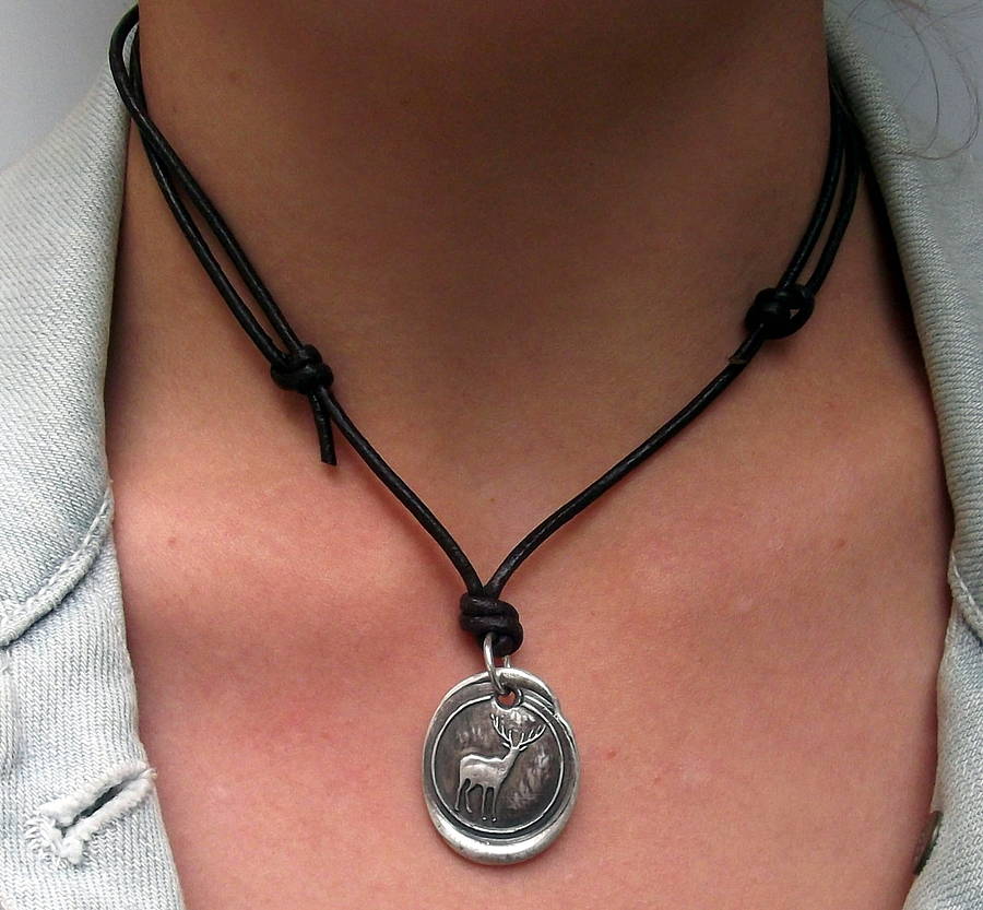 wax seal deer necklace by claire gerrard designs | notonthehighstreet.com