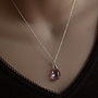 Amethyst Pendant Necklace In Silver, thumbnail 5 of 6