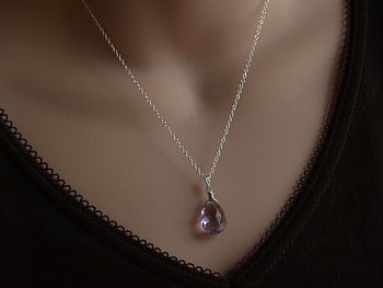 Amethyst Pendant Necklace In Silver, 5 of 6