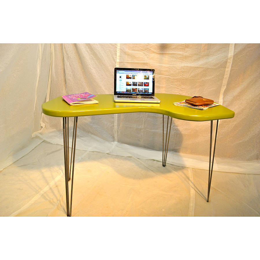 Desk Olive Green Mid Century Modern By Wicked Hairpins