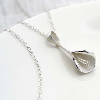 Sterling Silver Calla Lily Dangly Earrings, 4 of 6