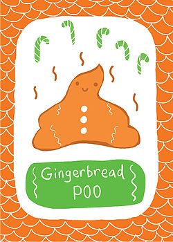 'Gingerbread POO' Christmas Card, 2 of 2