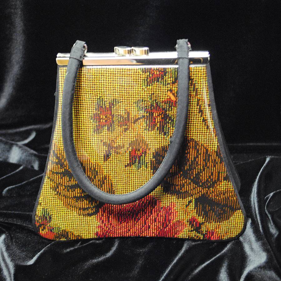 Vintage 1950's Plastic Coated Bag By Iamia