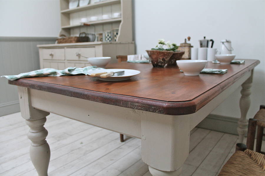 painted pine farmhouse kitchen table