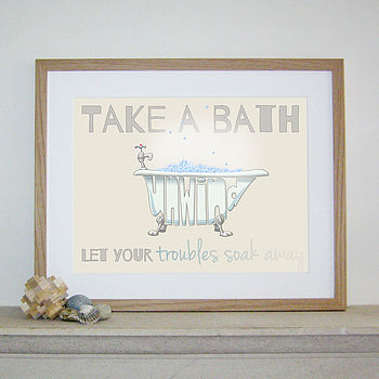 'Take A Bath And Unwind' Print, 2 of 2