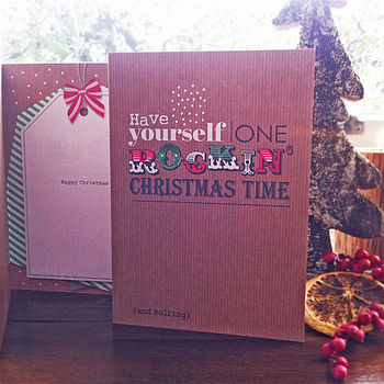 Typographical Christmas Card Pack, 4 of 5