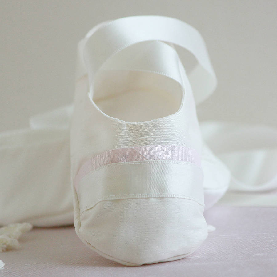 Baby Ballet Slippers With Silk Trim