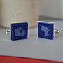 Personalised Map Silver Plated Cufflinks, thumbnail 3 of 9