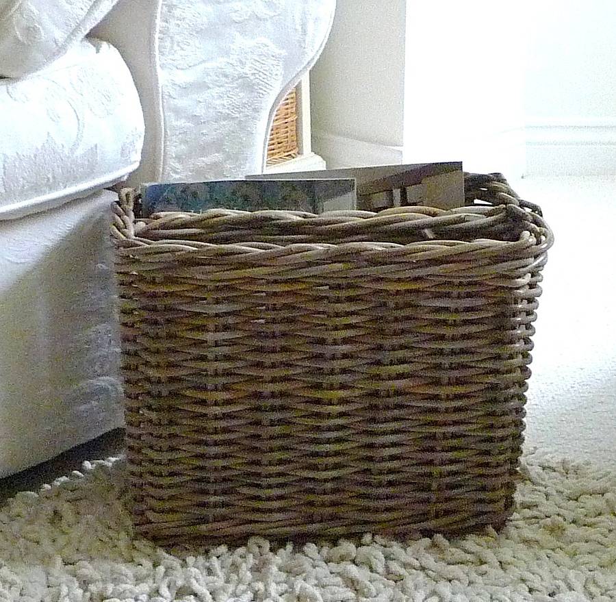 woven wicker magazine rack by marquis & dawe