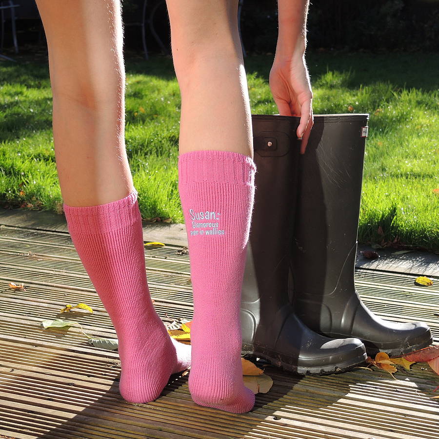 Personalised Welly Boot, Wool Socks By 