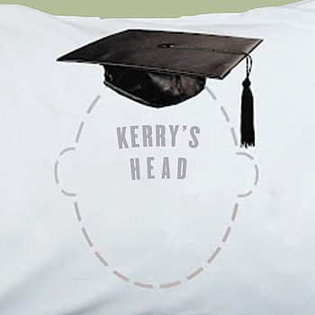 Graduation Gift Mortar Board Personalised Pillowcase, 2 of 2