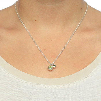 Silver Peridot And Tourmaline Orb Necklace, 5 of 6