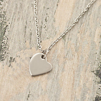 Personalised Stainless Steel Heart Charm Necklace, 2 of 5