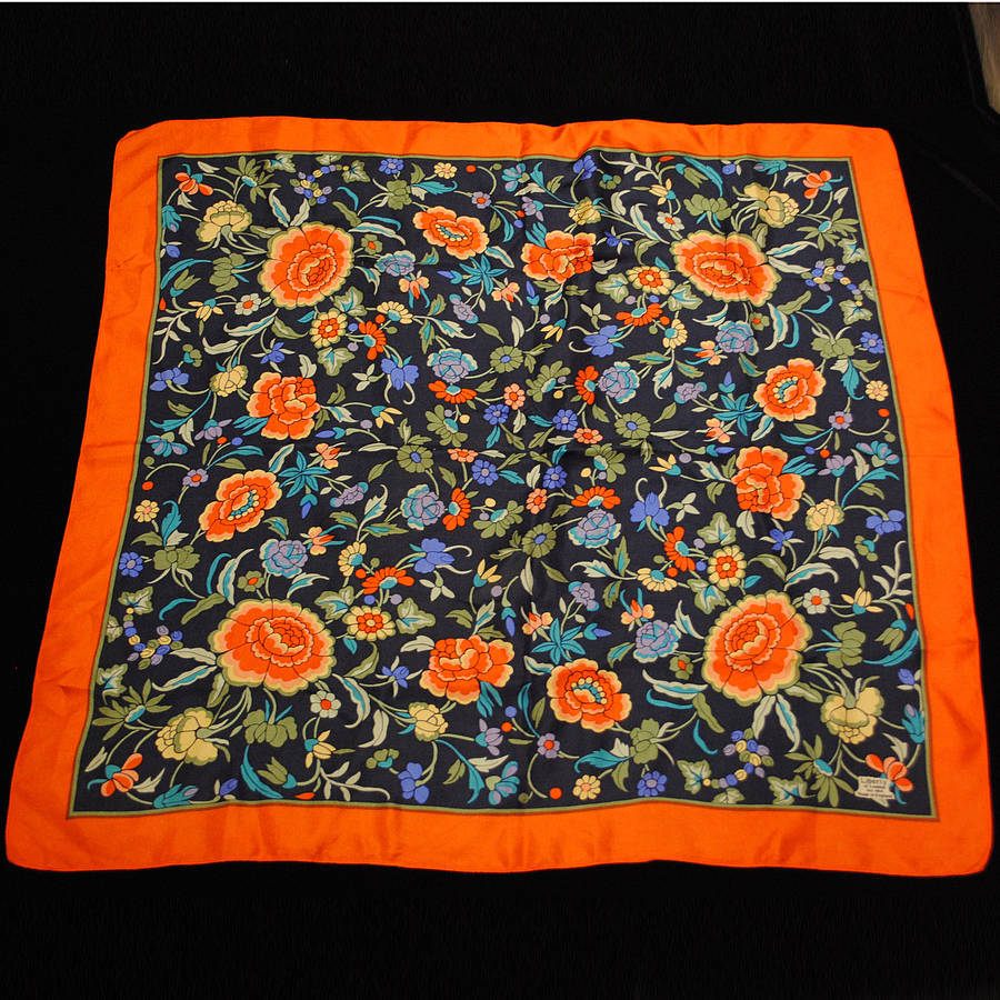 vintage orange liberty of london silk scarf by iamia ...