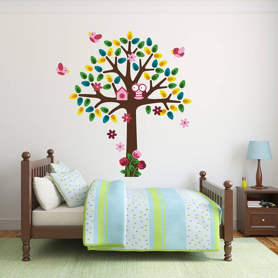 girls nursery tree wall sticker by mirrorin | notonthehighstreet.com