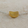 Sterling Silver Gold Bean Necklace, thumbnail 2 of 9