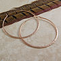 Battered Rose Gold Plated Silver Large Hoop Earrings, thumbnail 2 of 4