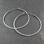 Battered Sterling Silver Large Hoop Earrings, thumbnail 3 of 6