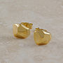Nugget Stud Gold Plated Silver Earrings, thumbnail 1 of 6