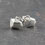 Nugget Stud Gold Plated Silver Earrings, thumbnail 5 of 6