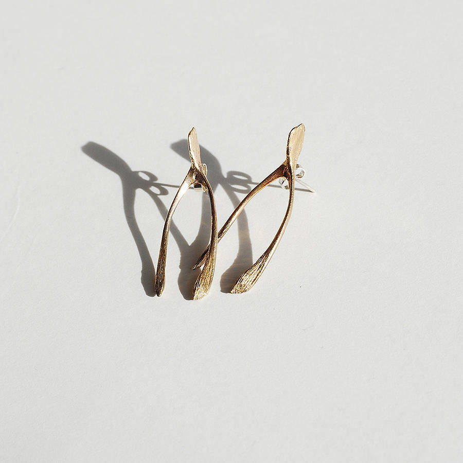 wishbone earrings by wonderhaus | notonthehighstreet.com