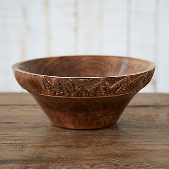 Fair Trade Carved Wooden Bowl, 5 of 6