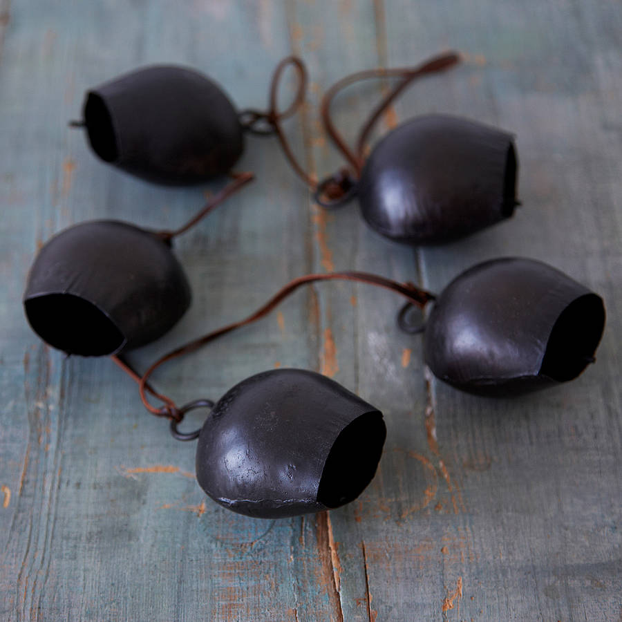 Charcoal Hanging Five Iron Bells For Indoor Or Outdoor, 1 of 3