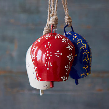 Hand Painted Coloured Iron Bells For Indoor Or Outdoor, 6 of 12