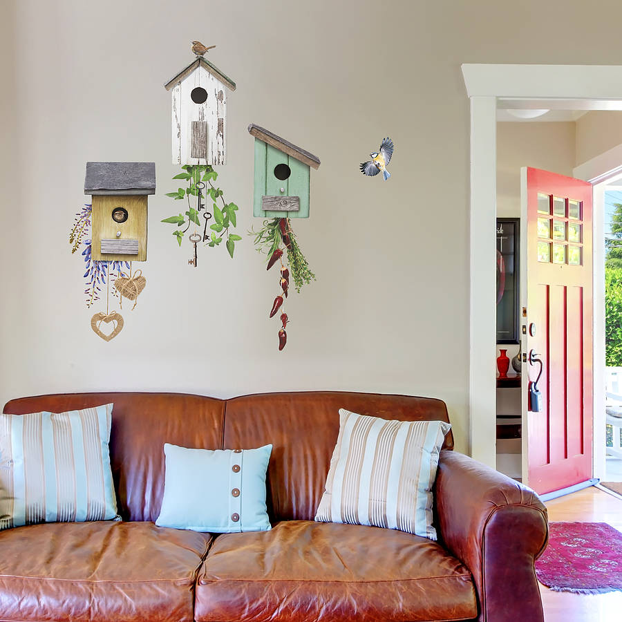 English Birdhouse Wall Sticker Set By Oakdene Designs