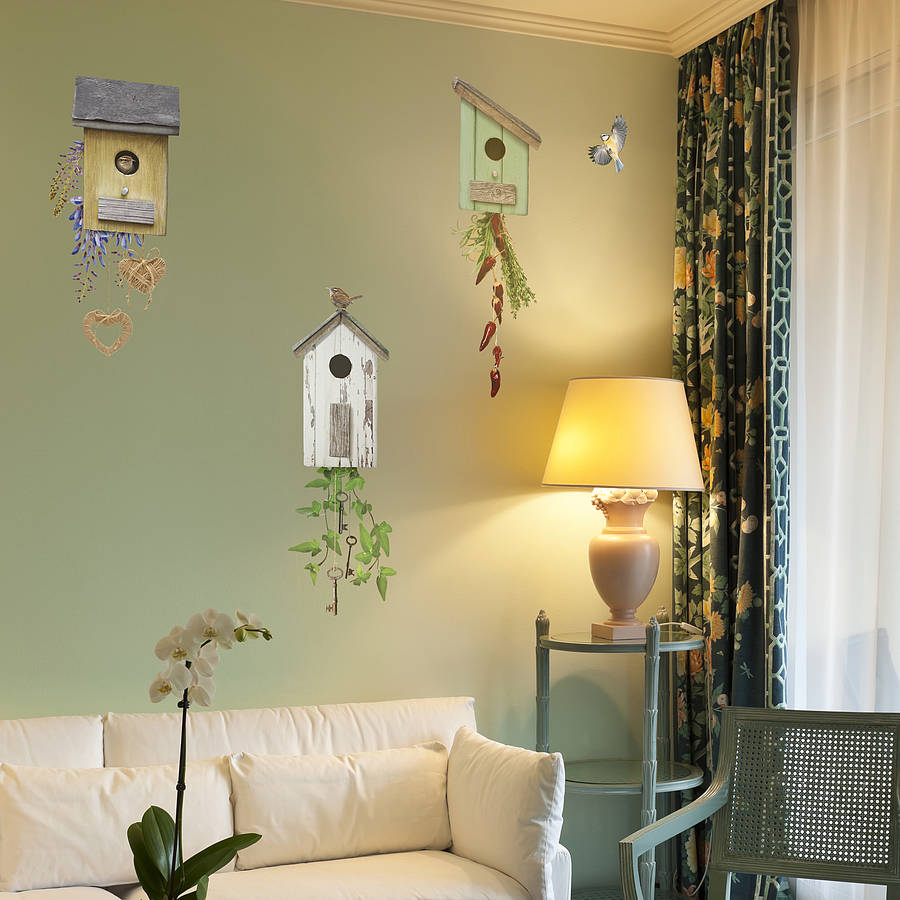 English Birdhouse Wall Sticker Set By Oakdene Designs