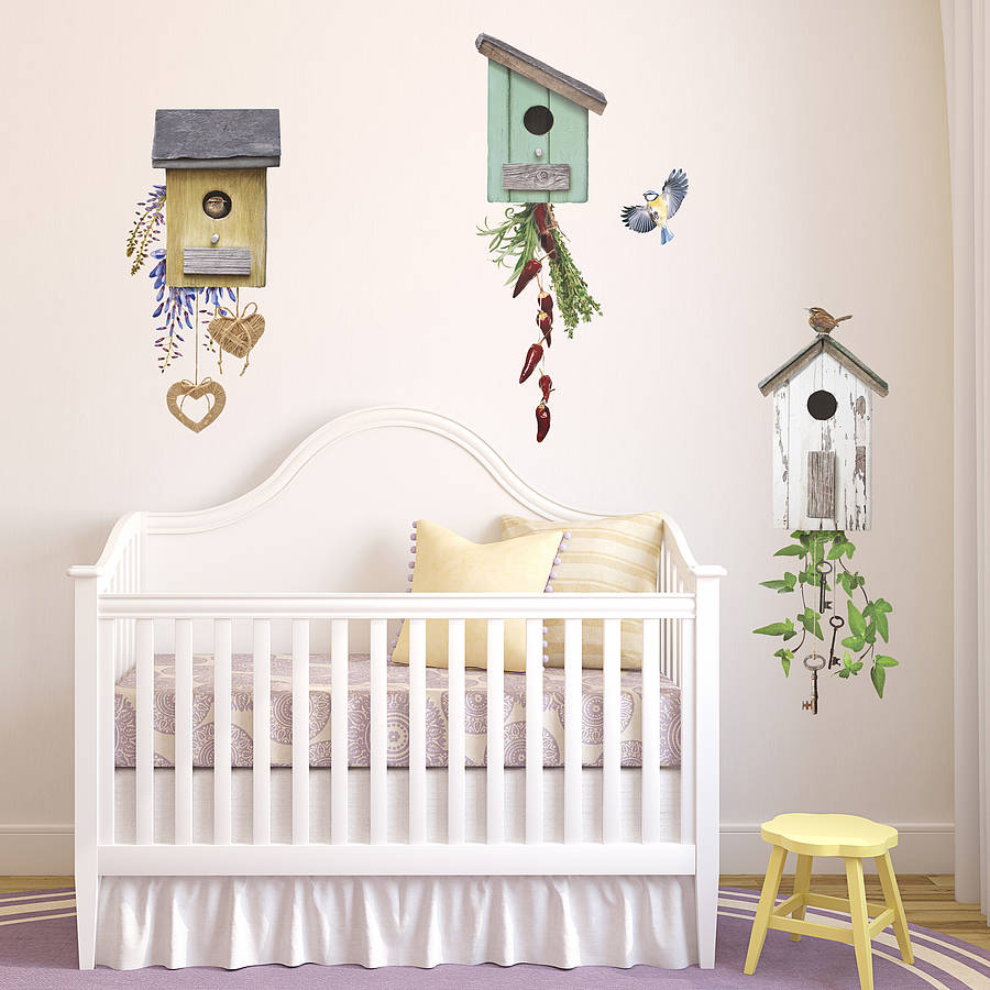 English Birdhouse Wall Sticker Set By Oakdene Designs