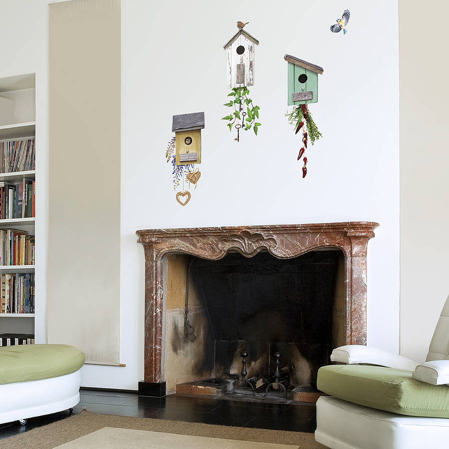 English Birdhouse Wall Sticker Set By Oakdene Designs