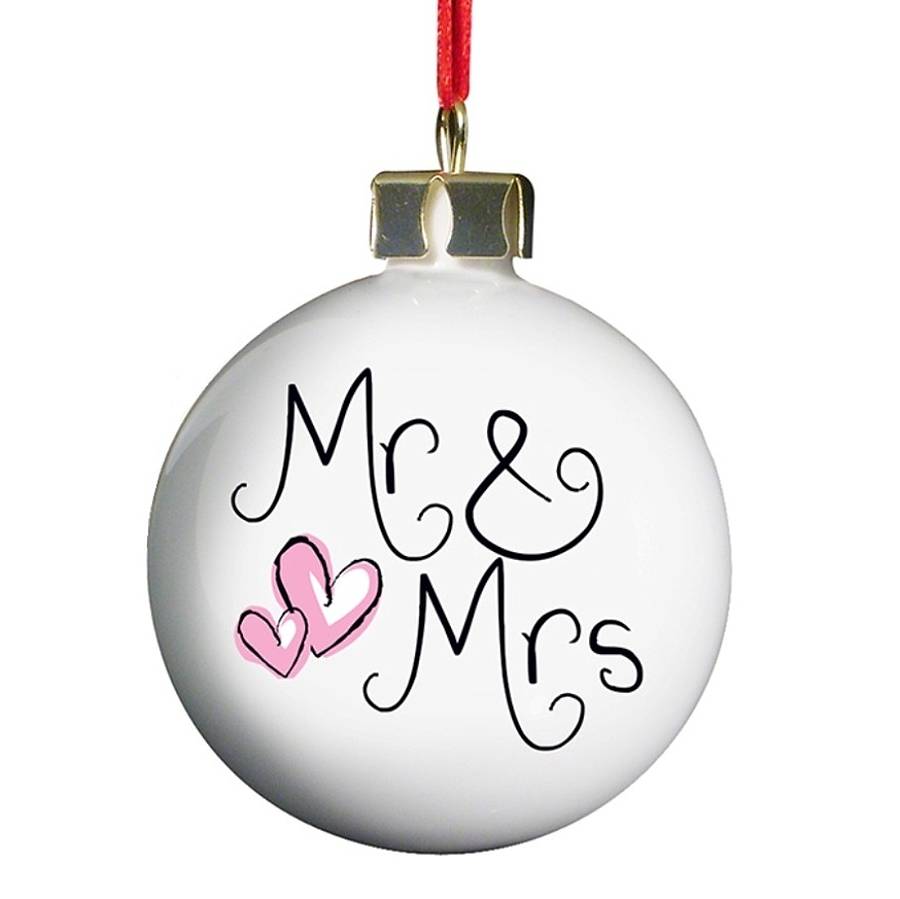Personalised Mr & Mrs Christmas Bauble By British and Bespoke ...