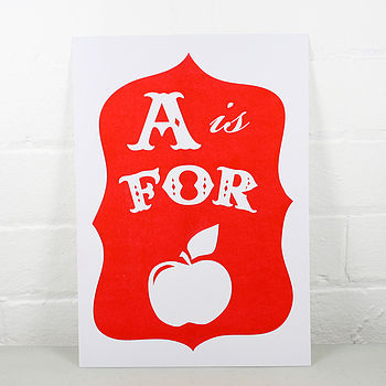 A Is For Apple Alphabet Risograph Print, 6 of 10