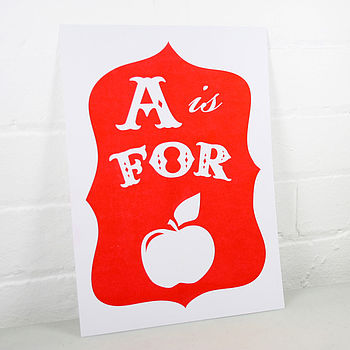 A Is For Apple Alphabet Risograph Print, 7 of 10