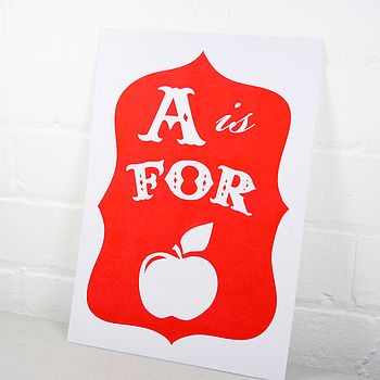 A Is For Apple Alphabet Risograph Print, 8 of 10